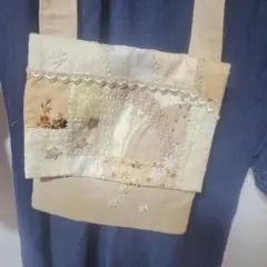 刺繍一杯のポシェット　サコッシュ　パッチワーク　エレガントに