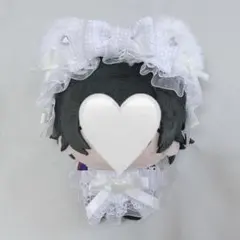 ぬい服 ヘッドドレス スタイ ちびぐるみ ツイード リボン ホワイト 白