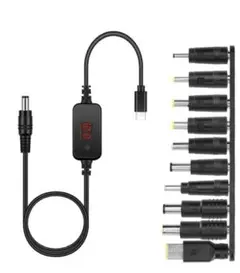 USB C-DC PDアダプタケーブル 変換プラグ付き 5.5x2.5mm 1.