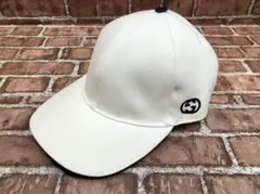 GUCCI グッチ ホワイト ベースボールキャップ インターロッキング　6425