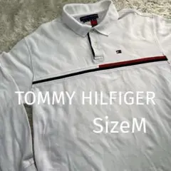 トミーヒルフィガー 長袖ポロシャツ ロングスリーブ ホワイト メンズ M