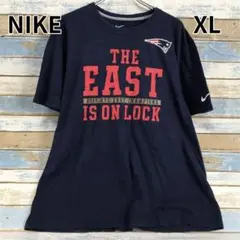 ナイキ 紺 Ｔシャツ 半袖 2XL ロゴプリント ビッグシルエット【イ424】