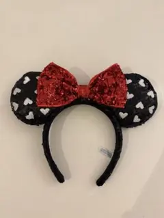 東京ディズニーリゾート ミニーマウス リボン 水玉 カチューシャ 赤