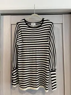 ランバンオンブルー 長袖ストライプ薄手ニット38サイズ