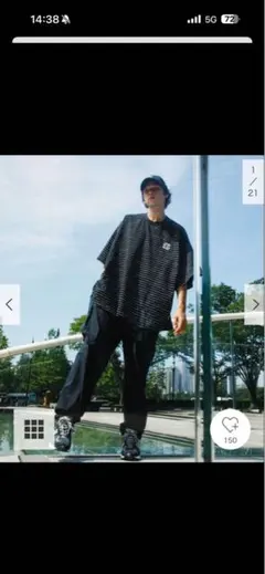 SEE SEE スーパービッグボーダードローストリングスTシャツ M Navy