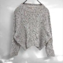 大きいサイズXL カラフルツイード風　ケーブルニットセーター長袖 （C3①