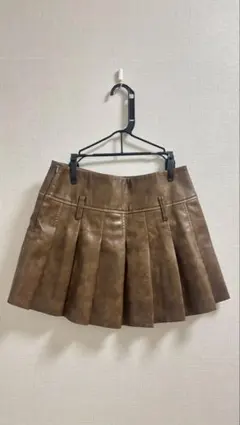BERSHKA ブラウン プリーツスカート Sのサムネイル