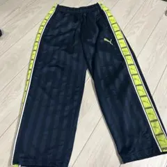 PUMA ストライプジャージ ネイビー/ライムグリーン　Y2K