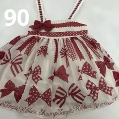 美品❤︎シャーリーテンプル❤︎リボン柄シフォンワンピース❤︎90センチ❤︎ドレス