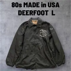 80s USA製 DEERFOOT コーチジャケット ブラック Lサイズ