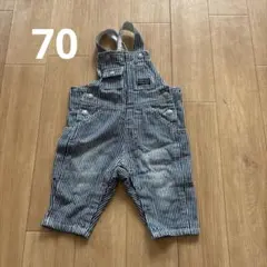 breezeストライプ柄オーバーオール