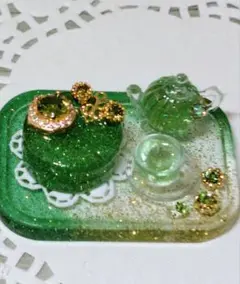 ケーキセット モスグリーン