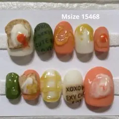 パンと卵のショートネイルチップ(原品) 食べ物　個性派