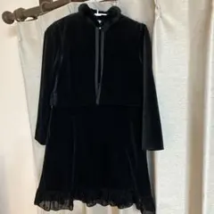 Mikihouse 　黒 フリル付きフォーマルワンピース　120