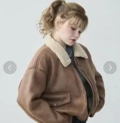 TITTY&CO ボア襟付きジャケット ブラウン