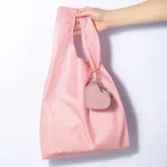 Francfranc バッグチャームエコバッグ　ハートピンク