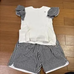 アプレレクール　フリル袖Tシャツ＆ショートパンツセット 140cm