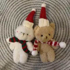 クリスマス サンタ バッグチャーム　キーホルダー ぬいぐるみ 2個セット くま