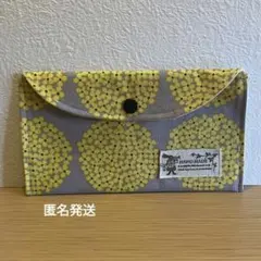 マルチケース　通帳ケース　ハンドメイド　北欧テイスト　サークルフラワー柄