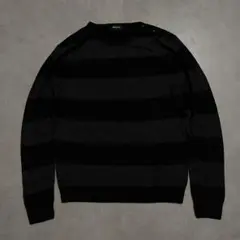COMME CA ISM BORDER KNIT BLACK L XU y2k