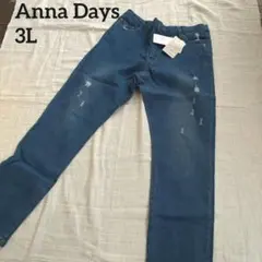 AnnaDays ダメージ ストレートデニムパンツ 3Lサイズ 新品未使用