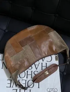 Diorクリスチャンディオール スエード パッチワーク ショルダーバッグ