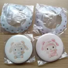 PVCクリアケースつき缶バッジ　ラテクマベビー　マイメロ＆シナモン　カプセルトイ