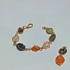 天然石ブレスレット　チャーム