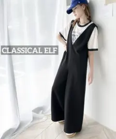 k1062 CLASSICAL ELF 2WAY深Vネックロンパース　ブラック