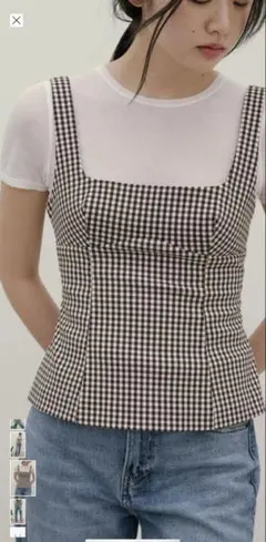 ZARA ギンガムチェックトップス　Mサイズ