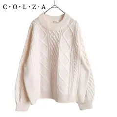 2632 美品 コルザ ケーブルニット プルオーバー アイボリー M