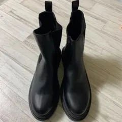 ブラック サイドゴアブーツ L合成皮革