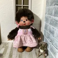 モンチッチＭサイズ用ハンドメイド　 レースのワンピース