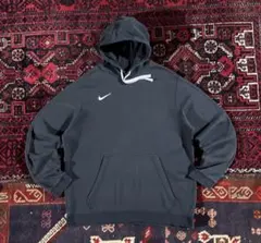 NIKE ナイキ 刺繍 ワンポイントロゴ プルオーバー パーカー ブラック XL