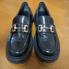 ビットローファー 厚底 ブラックのサムネイル