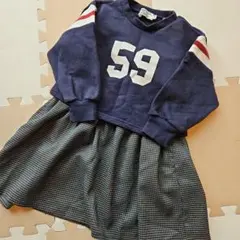 スラップスリップ♡ドッキングチェックワンピース♡ほぼ未使用品100センチ