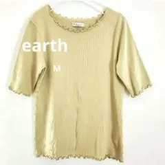 earth music&ecology メローリブカットソー M ライトイエロー