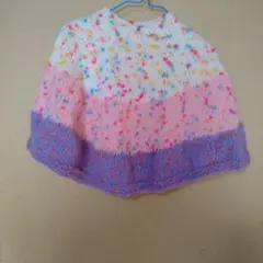 ハンドメイド、キッズ用ポンチョ(パープル)