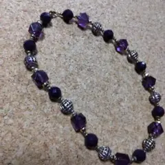 紫色ビーズ ネックレス