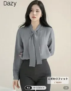 SHEIN オフィスカジュアル ブルー 長袖ブラウス シアー 会社 仕事 春秋