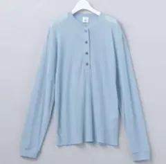 COTTON NYLON SHEER HENLY NECK PULLOVER