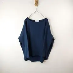 ビアズリー　ドルマンスリーブカットソー　ネイビー　リブ　フリーサイズ