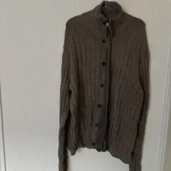 1点限り✨️リブ編みスタンドカラーセーター ブラウン カーディガン メンズ ニット