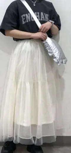 ローリーズファーム　シアーボリュームスカート　ロングスカート　リバーシブル