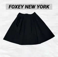 美品　FOXEY NEW YORK ギャザー　スカート 黒 38 Mのサムネイル