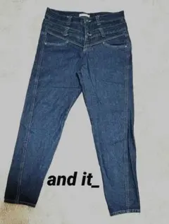 【and it_ 】デニムパンツ L ダークブルー ハイウエスト 美品
