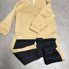 スウェットセット 110 ベージュ/ブラック