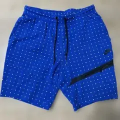 Nike ドット柄 ショートパンツ 青　テックフリース