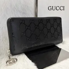 ✨美品✨ グッチ 長財布 ラウンドファスナー インプリメ GG柄 PVC 黒