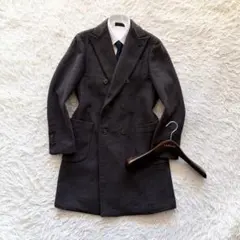 美品>TAGLIATORE ブルー ツイード ダブル チェスターコート 42 - メルカリ